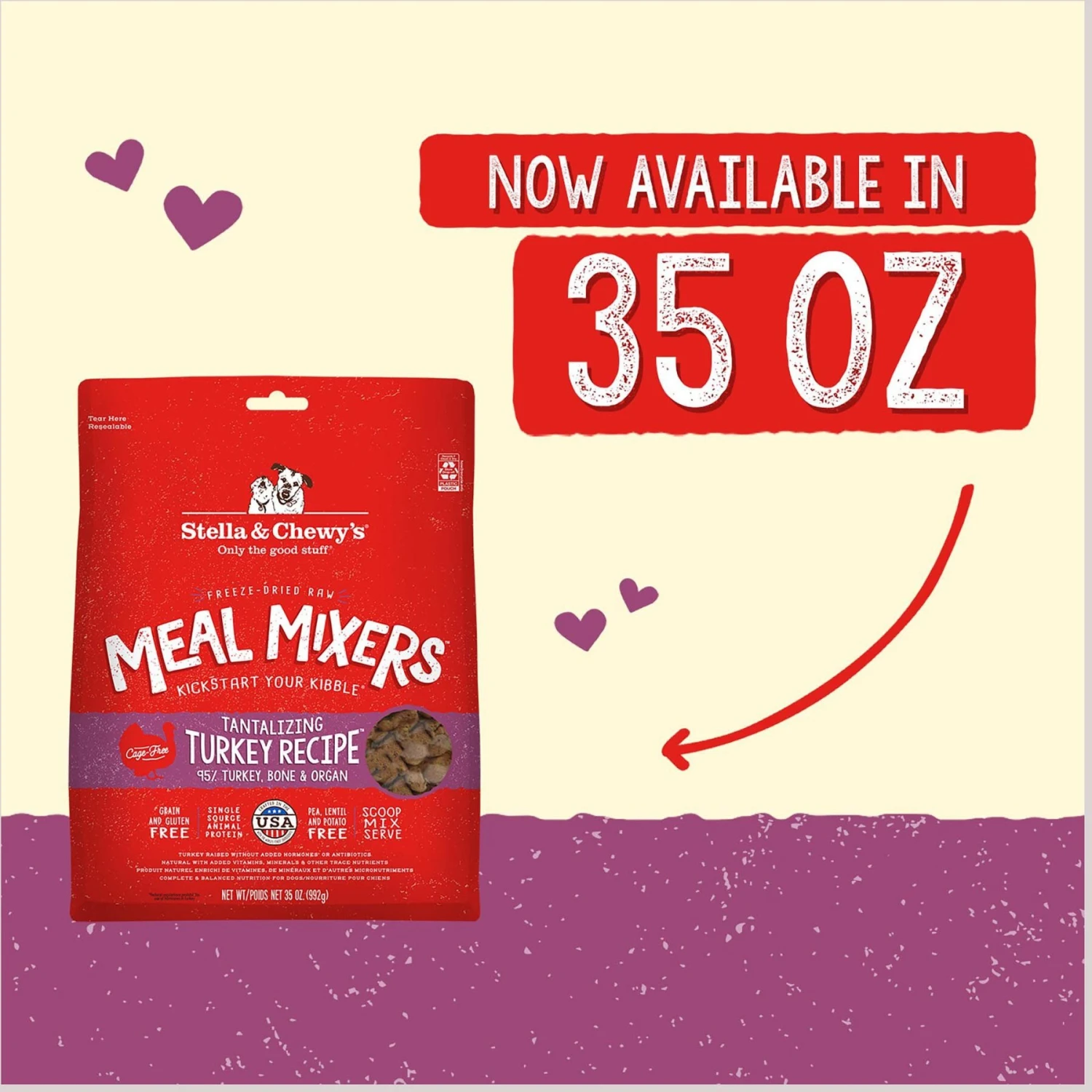 Stella & Chewy's Freeze-Dried Grain-Free Protein Rich Recipe Raw Tantalizing Turkey Meal Mixer Dog Food Topper, 35-oz Bag 7 Stella & Chewy's Freeze-Dried Grain-Free Protein Rich Recipe Raw Tantalizing Turkey Meal Mixer Dog Food Topper, 35-oz Bag - Image 7