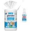 Vetnique Labs Glandex Wipes Rear End Anal Gland Cleansing & Deodorizing Hygienic Rear End Boot The Scoot Dog & Cat Wipes & Vetnique Labs Glandex Anal Gland Medicated Anti Itch Spray For Dogs & Cats, 4-oz Bottle