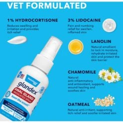 Vetnique Labs Glandex Wipes Rear End Anal Gland Cleansing & Deodorizing Hygienic Rear End Boot The Scoot Dog & Cat Wipes & Vetnique Labs Glandex Anal Gland Medicated Anti Itch Spray For Dogs & Cats, 4-oz Bottle -Pet Wellness 826438 PT7. AC SS1800 V1681332387