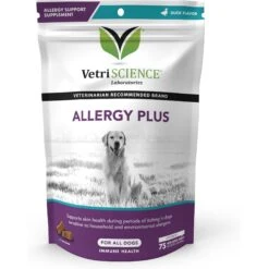 VetriScience Allergy Plus Immune Duck Flavor Supplement For Dogs, 75 Count