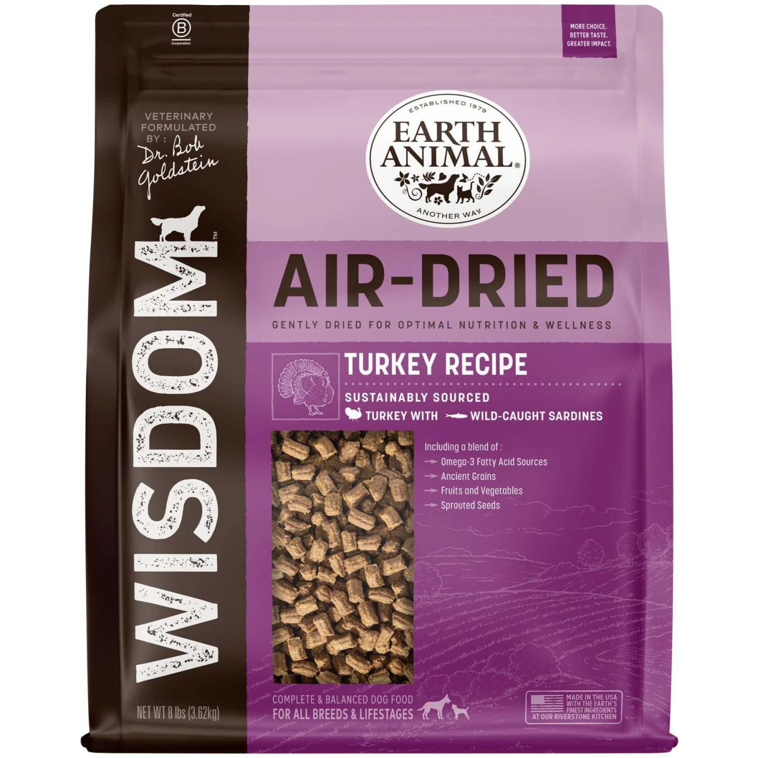 Earth Animal Wisdom Air-Dried Turkey Recipe Premium Natural Dog Food, 8-lb Bag 1 Earth Animal Wisdom Air-Dried Turkey Recipe Premium Natural Dog Food, 8-lb Bag