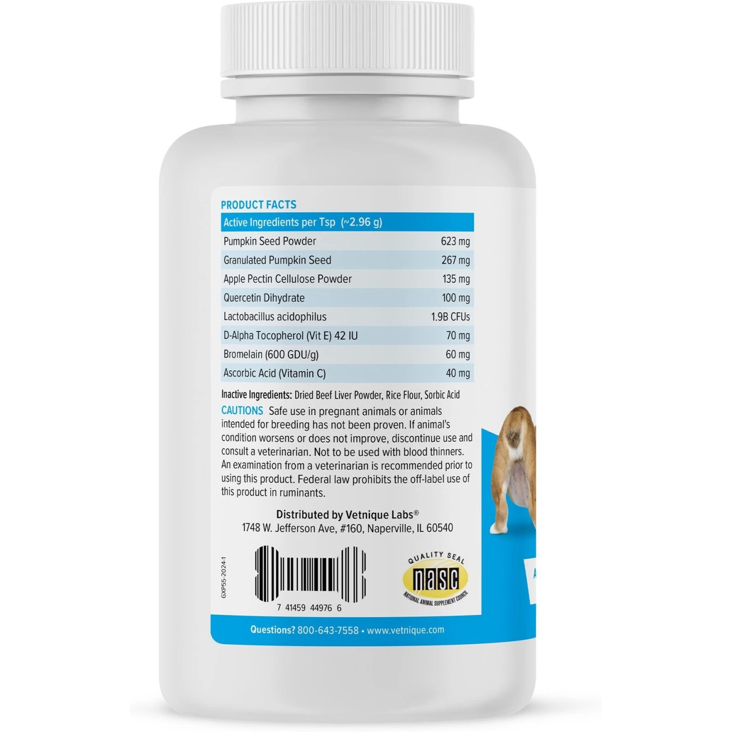 Vetnique Labs Glandex Anal Gland & Probiotic Beef Liver Flavored Pumpkin Fiber & Digestive Powder Supplement For Dogs & Cats 2 Vetnique Labs Glandex Anal Gland & Probiotic Beef Liver Flavored Pumpkin Fiber & Digestive Powder Supplement For Dogs & Cats - Image 2