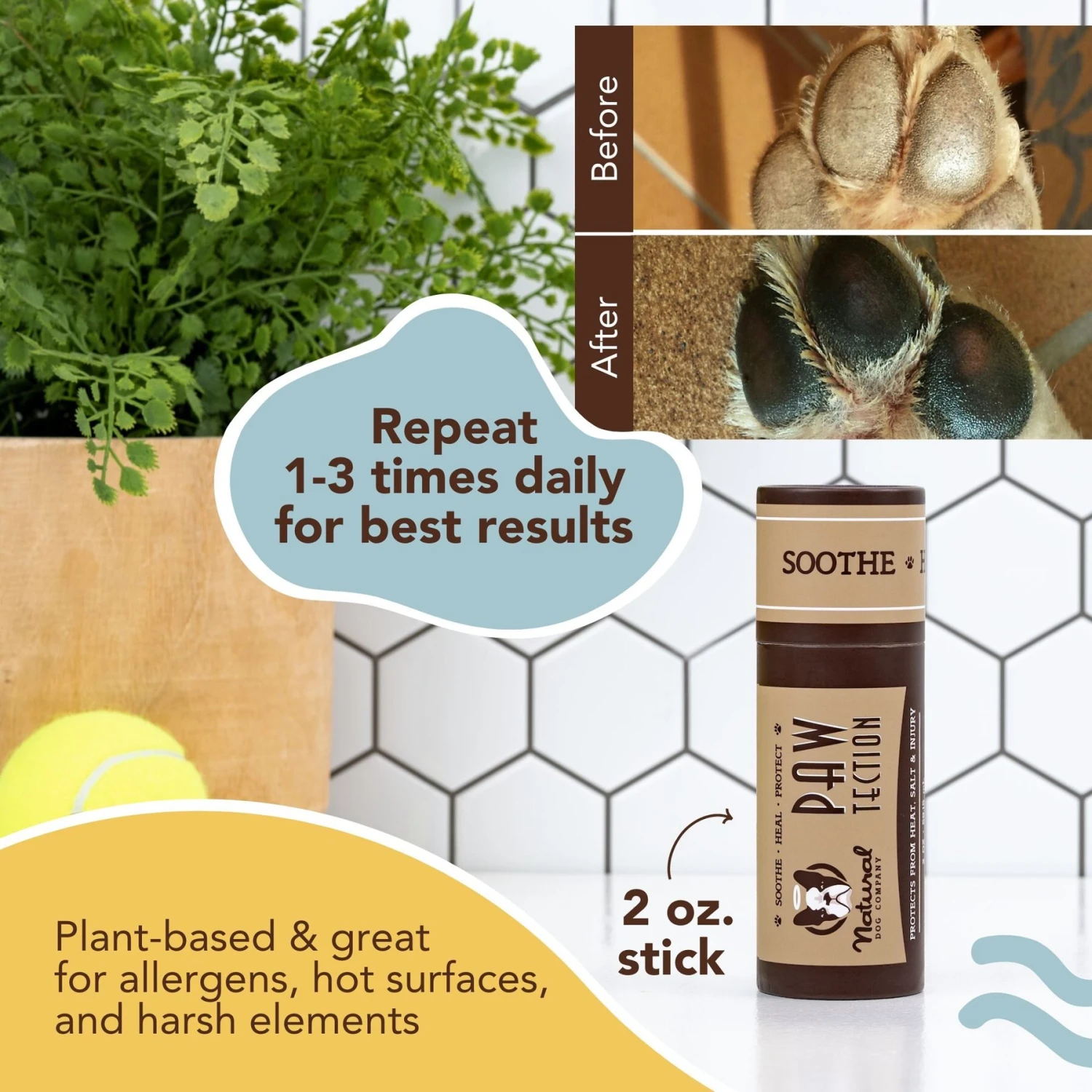 Natural Dog Company PawTection Dog Paw Protector Balm, 2-oz Stick 5 Natural Dog Company PawTection Dog Paw Protector Balm, 2-oz Stick - Image 5