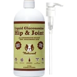 Natural Dog Company Extra Strength Joint Support Liquid Glucosamine Dog Supplement, 32-oz Bottle