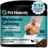 PetHonesty Calming Max Strength Turkey Flavored Soft Chews Calming Supplement For Dogs, 90 Count