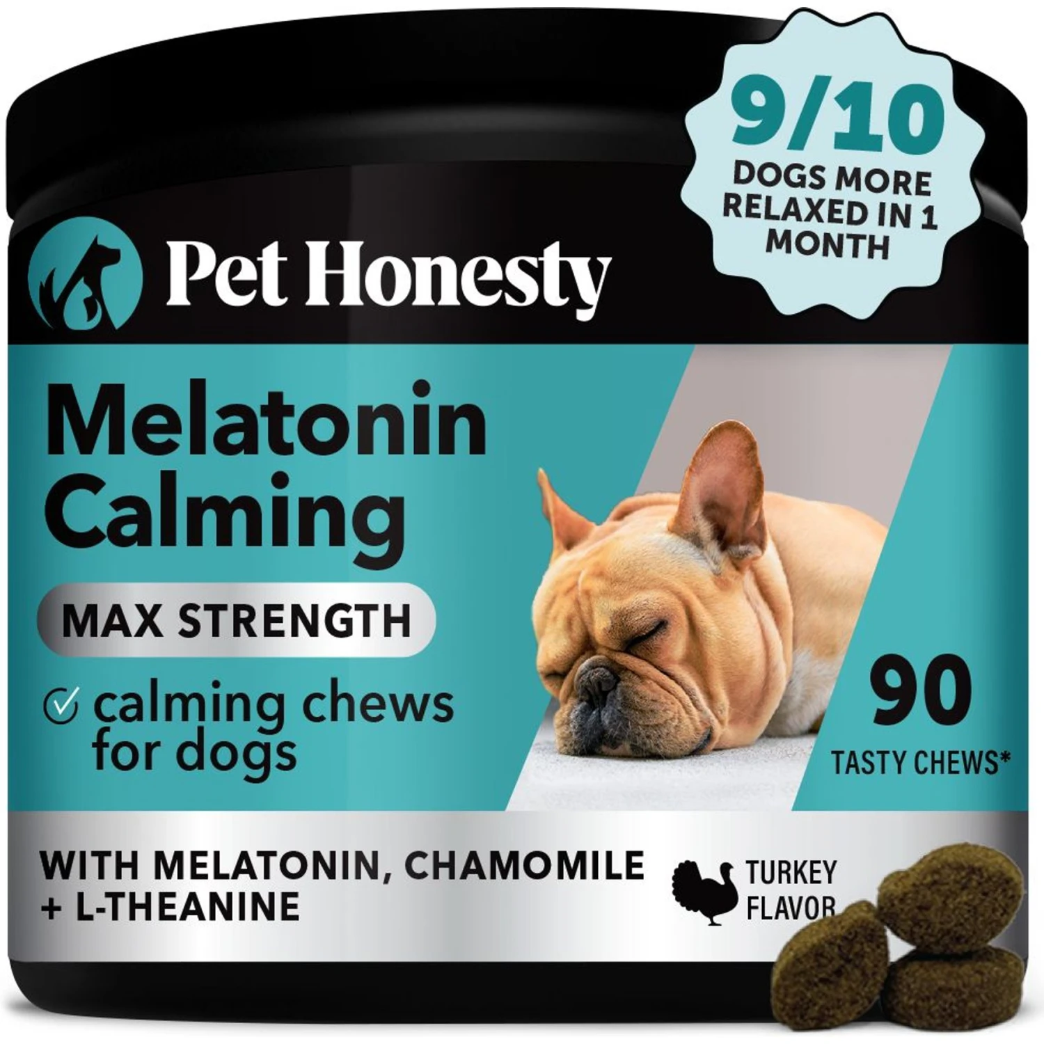 PetHonesty Calming Max Strength Turkey Flavored Soft Chews Calming Supplement For Dogs, 90 Count 1 PetHonesty Calming Max Strength Turkey Flavored Soft Chews Calming Supplement For Dogs, 90 Count