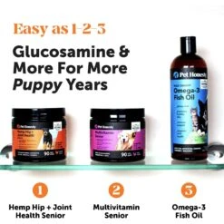 PetHonesty Hemp Hip + Joint Health Peanut Butter Flavored Soft Chews Joint Supplement For Dogs, 90 Count -Pet Wellness 845342 PT6. AC SS1800 V1701186353