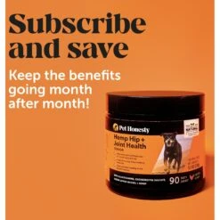 PetHonesty Hemp Hip + Joint Health Peanut Butter Flavored Soft Chews Joint Supplement For Dogs, 90 Count -Pet Wellness 845342 PT7. AC SS1800 V1701186353