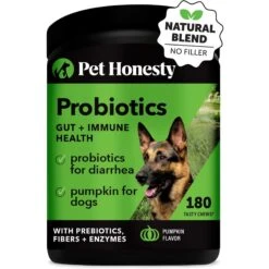 PetHonesty Probiotics Gut + Immune Pumpkin Flavored Soft Chews Digestive Supplement For Dogs, 180 Count