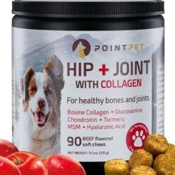 PointPet Hip + Joint With Collagen Beef Flavored Dog Supplement, 90 Count