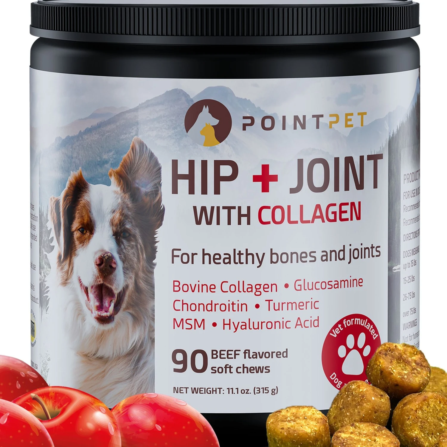 PointPet Hip + Joint With Collagen Beef Flavored Dog Supplement, 90 Count 1 PointPet Hip + Joint With Collagen Beef Flavored Dog Supplement, 90 Count