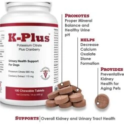 K-Plus Potassium Citrate Plus Cranberry Chewable Tablets For Dogs -Pet Wellness 84724 PT3. AC SS1800 V1680115286