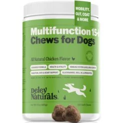 Deley Naturals 15-in-1 Multivitamin Chicken Flavor Dog Vitamin, 17-oz Bag, 120 Count