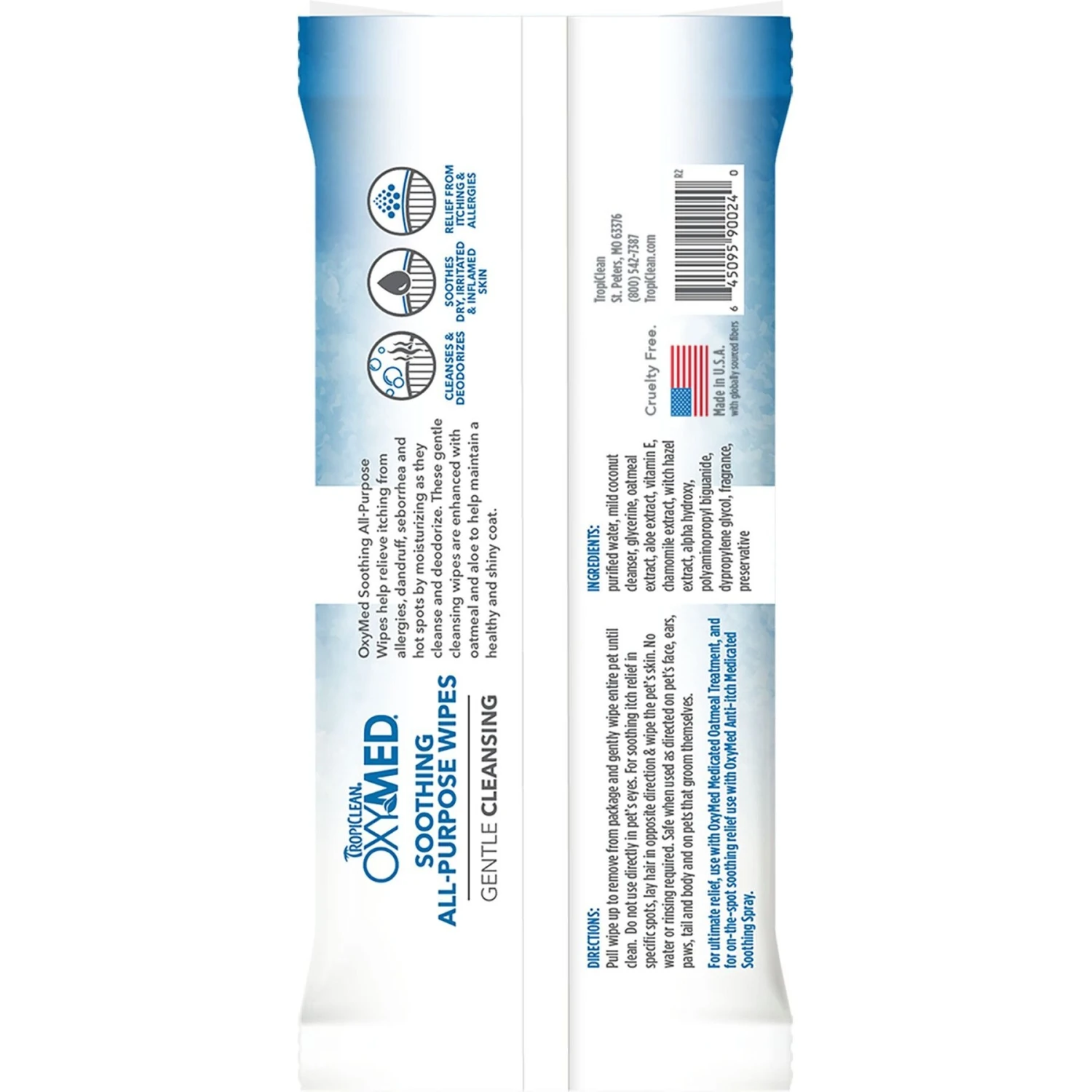 TropiClean Oxy Med Allergy Relief Wipes For Dogs & Cats 2 TropiClean Oxy Med Allergy Relief Wipes For Dogs & Cats - Image 2
