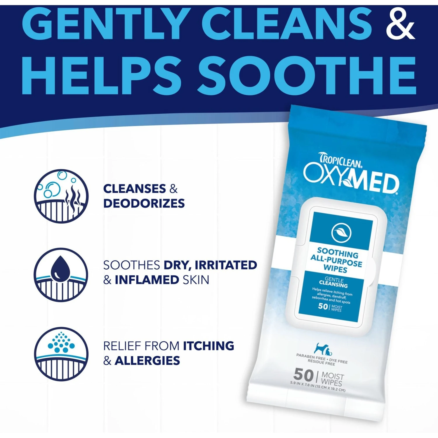 TropiClean Oxy Med Allergy Relief Wipes For Dogs & Cats 6 TropiClean Oxy Med Allergy Relief Wipes For Dogs & Cats - Image 6