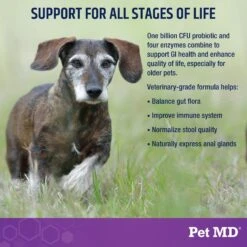 Pet MD PB6 Probiotics & Enzymes Dog Supplement, 60 Count -Pet Wellness 848150 PT3. AC SS1800 V1686141789