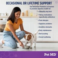 Pet MD PB6 Probiotics & Enzymes Dog Supplement, 60 Count -Pet Wellness 848150 PT4. AC SS1800 V1686141778