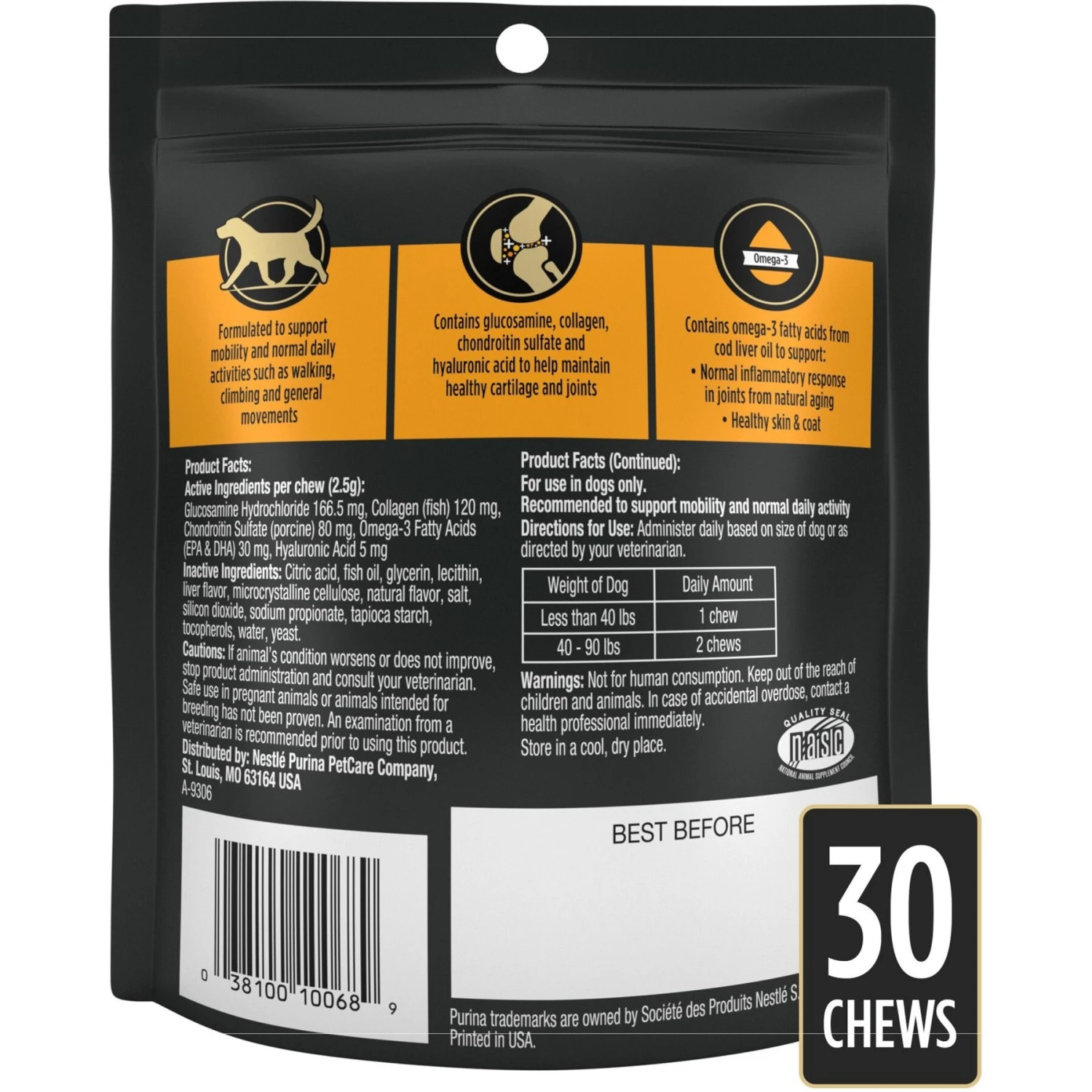 Purina Pro Plan Veterinary Diets Joint Supplement For Dogs, Hip & Joint Soft Chews For Small Dogs, 30 Count 2 Purina Pro Plan Veterinary Diets Joint Supplement For Dogs, Hip & Joint Soft Chews For Small Dogs, 30 Count - Image 2