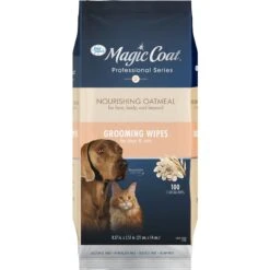 Four Paws Magic Coat Professional Series Dog & Cat Grooming Wipes, 100 Count