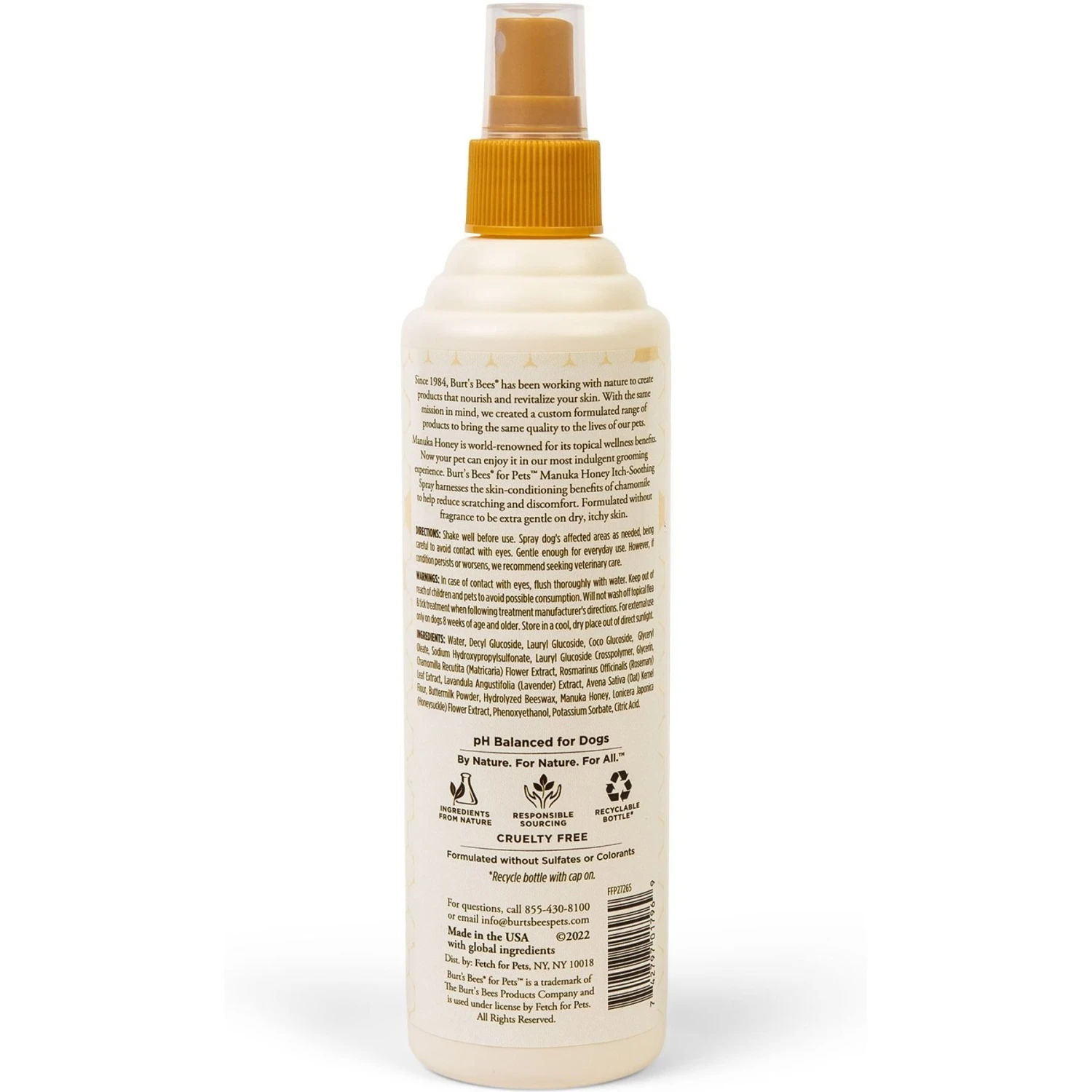 Burt's Bees Manuka Honey Itch Soothing Chamomile Dog Spray, 10-oz Bottle 2 Burt's Bees Manuka Honey Itch Soothing Chamomile Dog Spray, 10-oz Bottle - Image 2