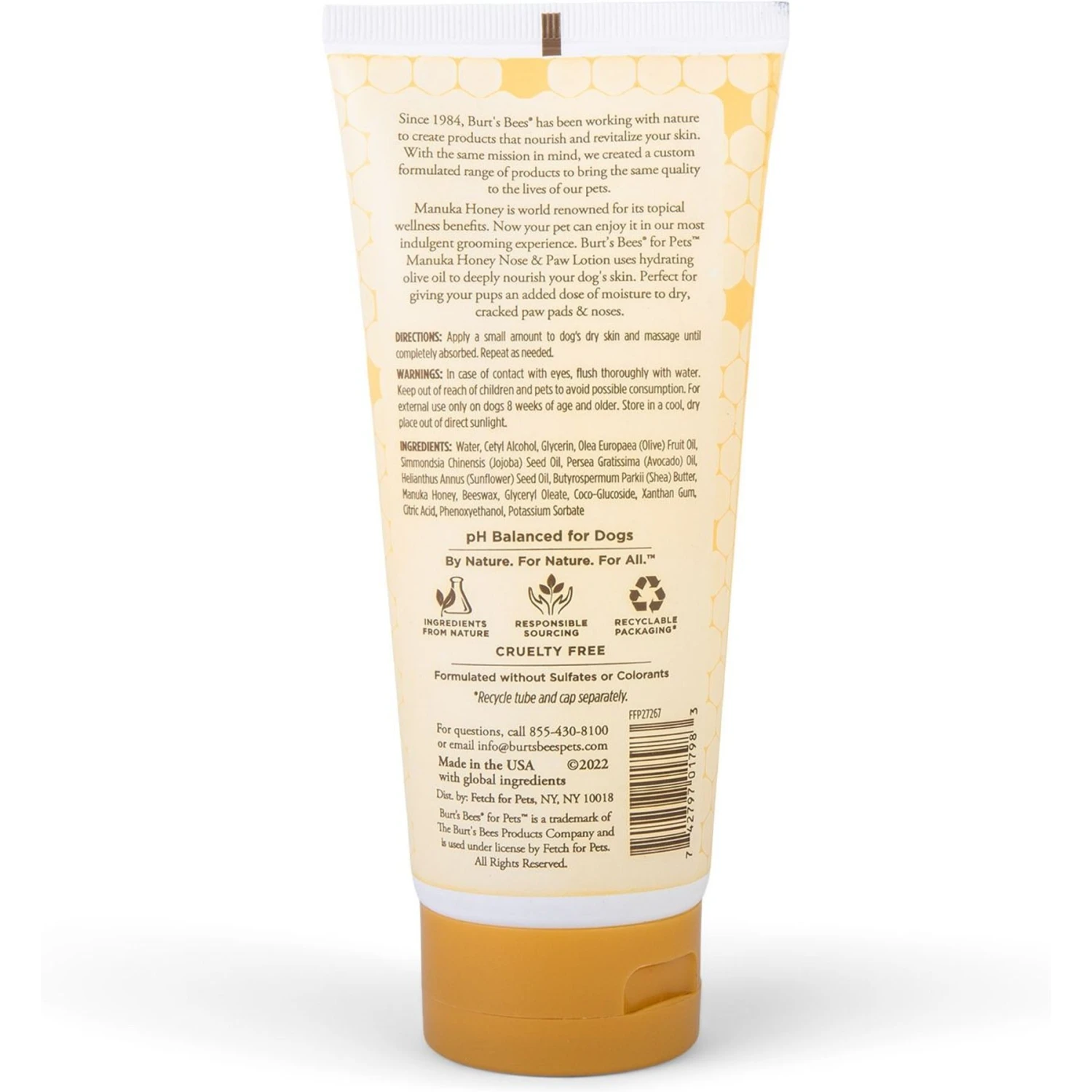 Burt's Bees Manuka Honey Paw & Nose Olive Oil Dog Lotion, 6-oz Bottle 2 Burt's Bees Manuka Honey Paw & Nose Olive Oil Dog Lotion, 6-oz Bottle - Image 2