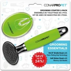 ConairPROPET Cat & Dog Grooming Starter Value Pack, 2-Pack, Green