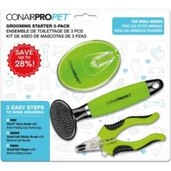 ConairPROPET Small Dog Grooming Starter Value Pack, 3-Pack, Green
