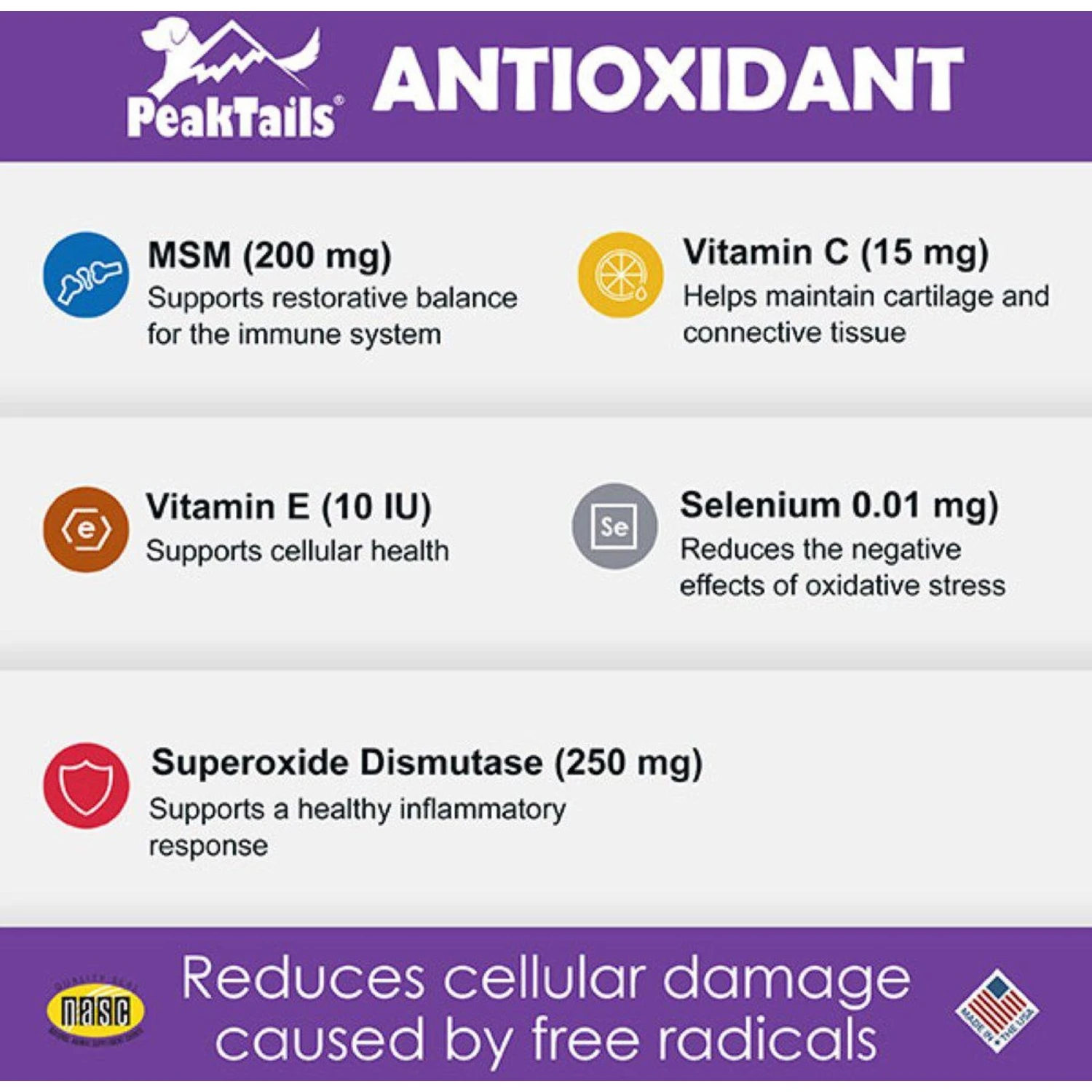PeakTails Antioxidant Tablet Supplement For Dogs 3 PeakTails Antioxidant Tablet Supplement For Dogs - Image 3