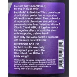 PeakTails Antioxidant Tablet Supplement For Dogs 10 PeakTails Antioxidant Tablet Supplement For Dogs -Pet Wellness 867766 PT4. AC SS1800 V1686076589