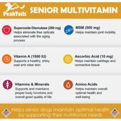 PeakTails Senior Multivitamin Tablet Supplement For Dogs 8 PeakTails Senior Multivitamin Tablet Supplement For Dogs -Pet Wellness 867790 PT2. AC SS1800 V1686077611