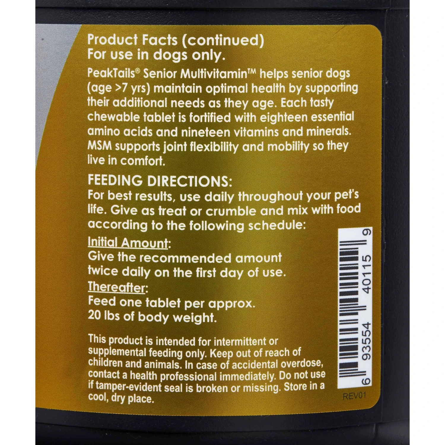 PeakTails Senior Multivitamin Tablet Supplement For Dogs 4 PeakTails Senior Multivitamin Tablet Supplement For Dogs - Image 4