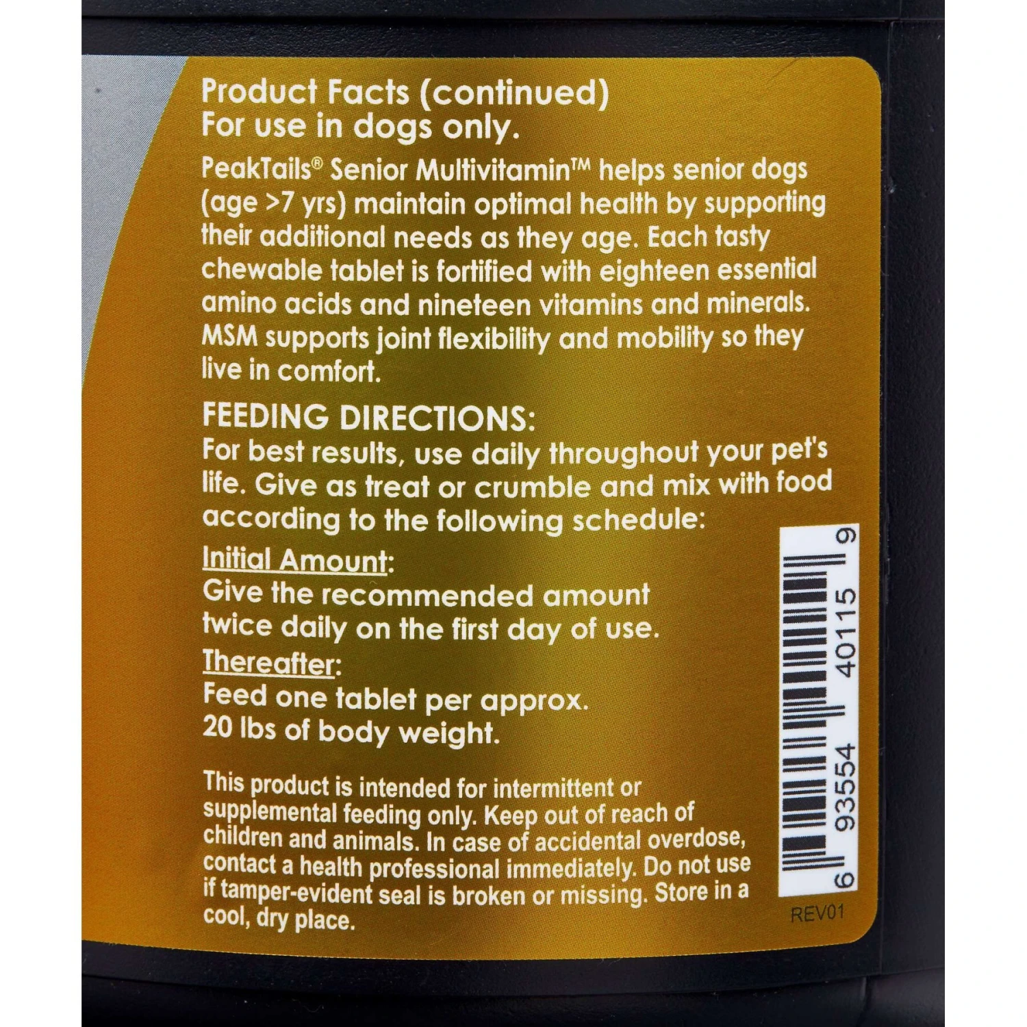 PeakTails Senior Multivitamin Tablet Supplement For Dogs 5 PeakTails Senior Multivitamin Tablet Supplement For Dogs - Image 5