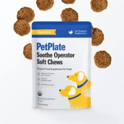 PetPlate Human Grade Soothe Operator Probiotic Digestive Soft Chews Dog Supplement, 28 Count