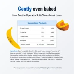 PetPlate Human Grade Soothe Operator Probiotic Digestive Soft Chews Dog Supplement, 28 Count -Pet Wellness 868030 PT3. AC SS1800 V1688417253