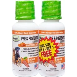 Liquid-Vet K9 Pre & PostBiotic Support Bacon Flavor Dog Digestive Aid, 8-oz Bottle, 2 Count