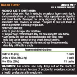 Liquid-Vet K9 Pre & PostBiotic Support Bacon Flavor Dog Digestive Aid, 8-oz Bottle, 2 Count -Pet Wellness 870022 PT2. AC SS1800 V1685647196