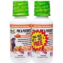 Liquid-Vet K9 Pre & PostBiotic Support Pot Roast Flavor Dog Digestive Aid, 8-oz Bottle, 2 Count