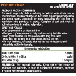 Liquid-Vet K9 Pre & PostBiotic Support Pot Roast Flavor Dog Digestive Aid, 32-oz Bottle -Pet Wellness 870118 PT2. AC SS1800 V1685649661