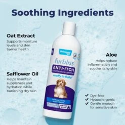 Vetnique Labs Furbliss Anti-Itch Soothing Oatmeal Shampoo For Dogs & Cats, 16-oz Bottle -Pet Wellness 871270 PT2. AC SS1800 V1686665084