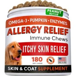 StrellaLab Anti Itch Allergy Relief Omega Peanut Butter Dog Chews