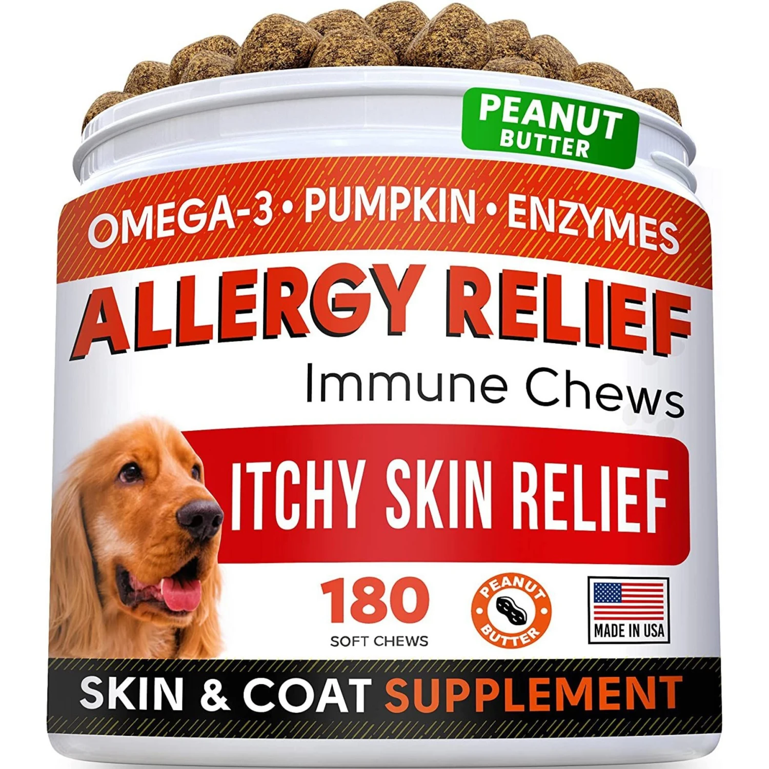 StrellaLab Anti Itch Allergy Relief Omega Peanut Butter Dog Chews 1 StrellaLab Anti Itch Allergy Relief Omega Peanut Butter Dog Chews