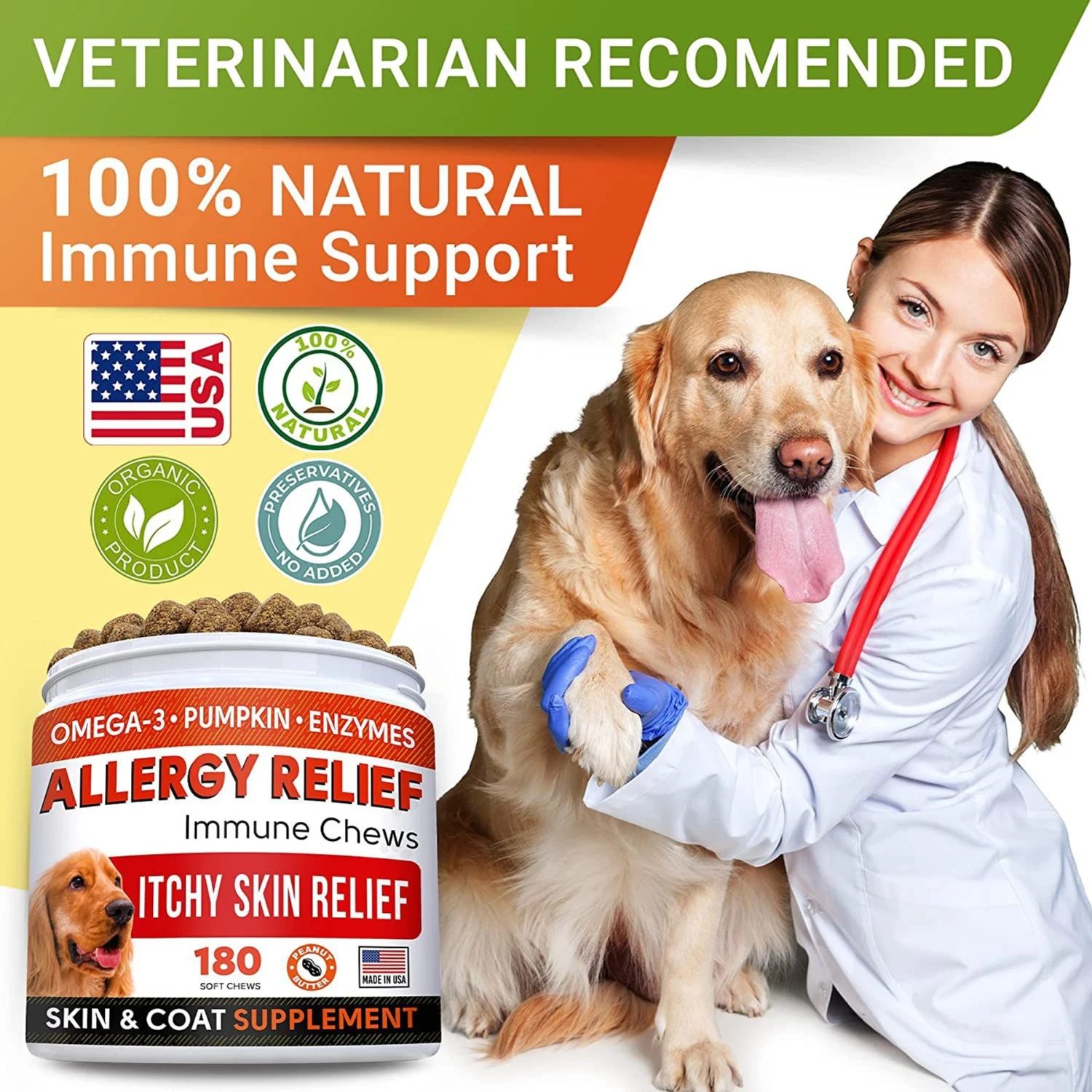 StrellaLab Anti Itch Allergy Relief Omega Peanut Butter Dog Chews 8 StrellaLab Anti Itch Allergy Relief Omega Peanut Butter Dog Chews - Image 8