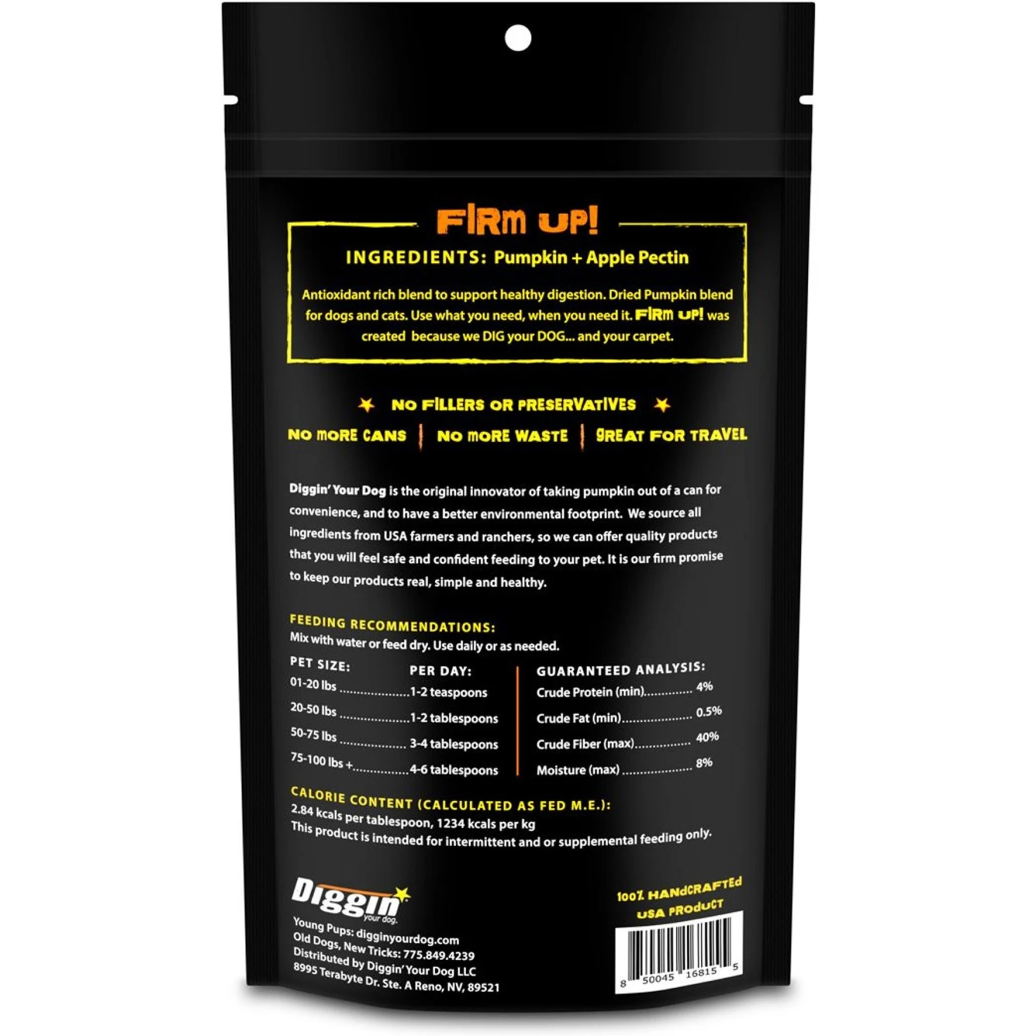 Diggin' Your Dog Firm Up! Pumpkin Digestive Aid Powder Dog Supplement, 8-oz Bag 2 Diggin' Your Dog Firm Up! Pumpkin Digestive Aid Powder Dog Supplement, 8-oz Bag - Image 2