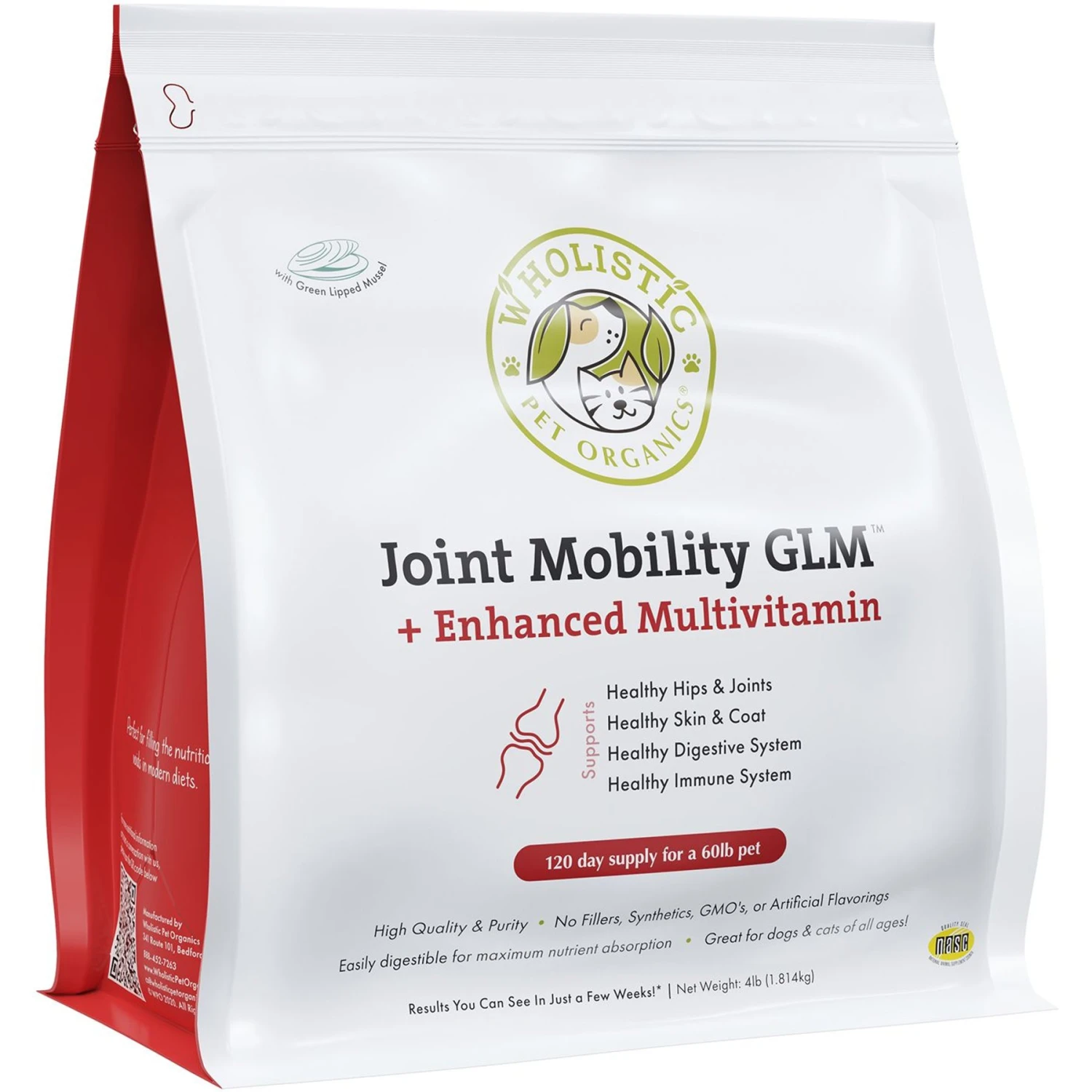 Wholistic Pet Organics Joint Mobility GLM Dog & Cat Supplement, 4-lb Bottle 2 Wholistic Pet Organics Joint Mobility GLM Dog & Cat Supplement, 4-lb Bottle - Image 2