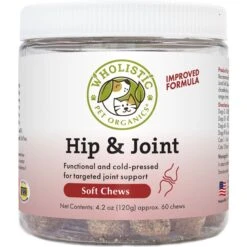 Wholistic Pet Organics Hip & Joint Soft Chews Dog & Cat Supplement, 60 Count