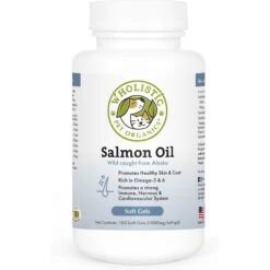 Wholistic Pet Organics Wild Salmon Oil Dog & Cat Supplement, 100 Count