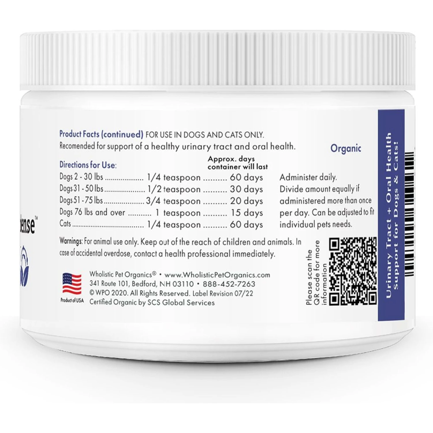 Wholistic Pet Organics WholeCran Intense Dog & Cat Supplement, 1-oz Bottle 3 Wholistic Pet Organics WholeCran Intense Dog & Cat Supplement, 1-oz Bottle - Image 3