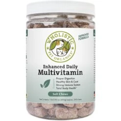 Wholistic Pet Organics Daily Multivitamin Soft Chews Dog & Cat Supplement, 240 Count