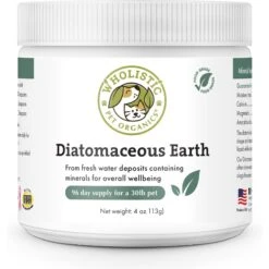 Wholistic Pet Organics Diatomaceous Earth Dog & Cat Supplement, 4-oz Bottle