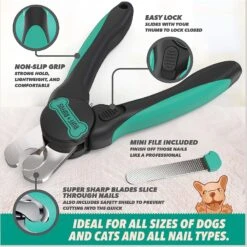 Ruff 'N Ruffus 3-Piece Essential Grooming Kit For Dogs & Cats, Aqua -Pet Wellness 878406 PT2. AC SS1800 V1688073650